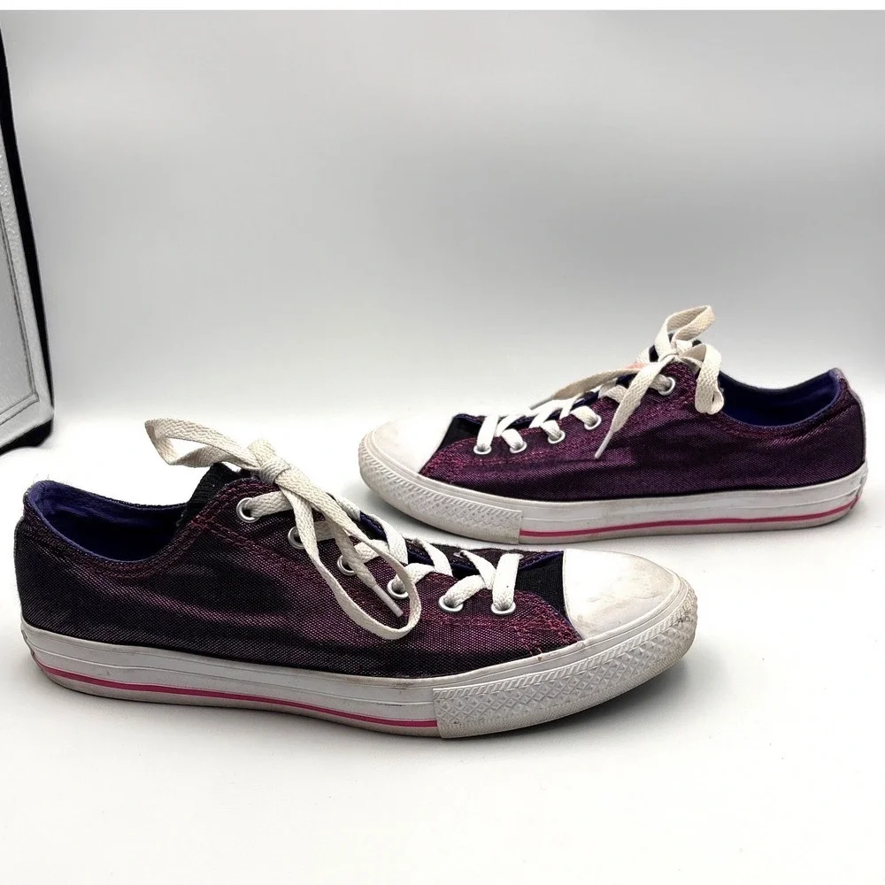 Converse Chuck Taylor All Star Purple Black Shimmer Denim Low Top 654227F 6